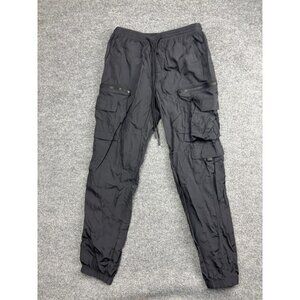 Standard Cloth Cargo Pants Womens M Black Jogger Elastic Waist Lightweight
